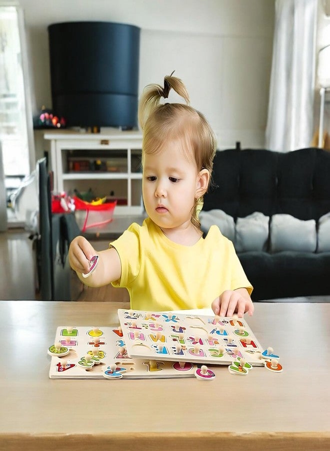 Stylbase Educational Toys Wooden Blocks Puzzle Kids Game | Interactive Learning Kids Toys for 2 - 5 Years Boy & Girls Toy Ideal for Birthday Gift (Alphabate & Numbers) - Image 2